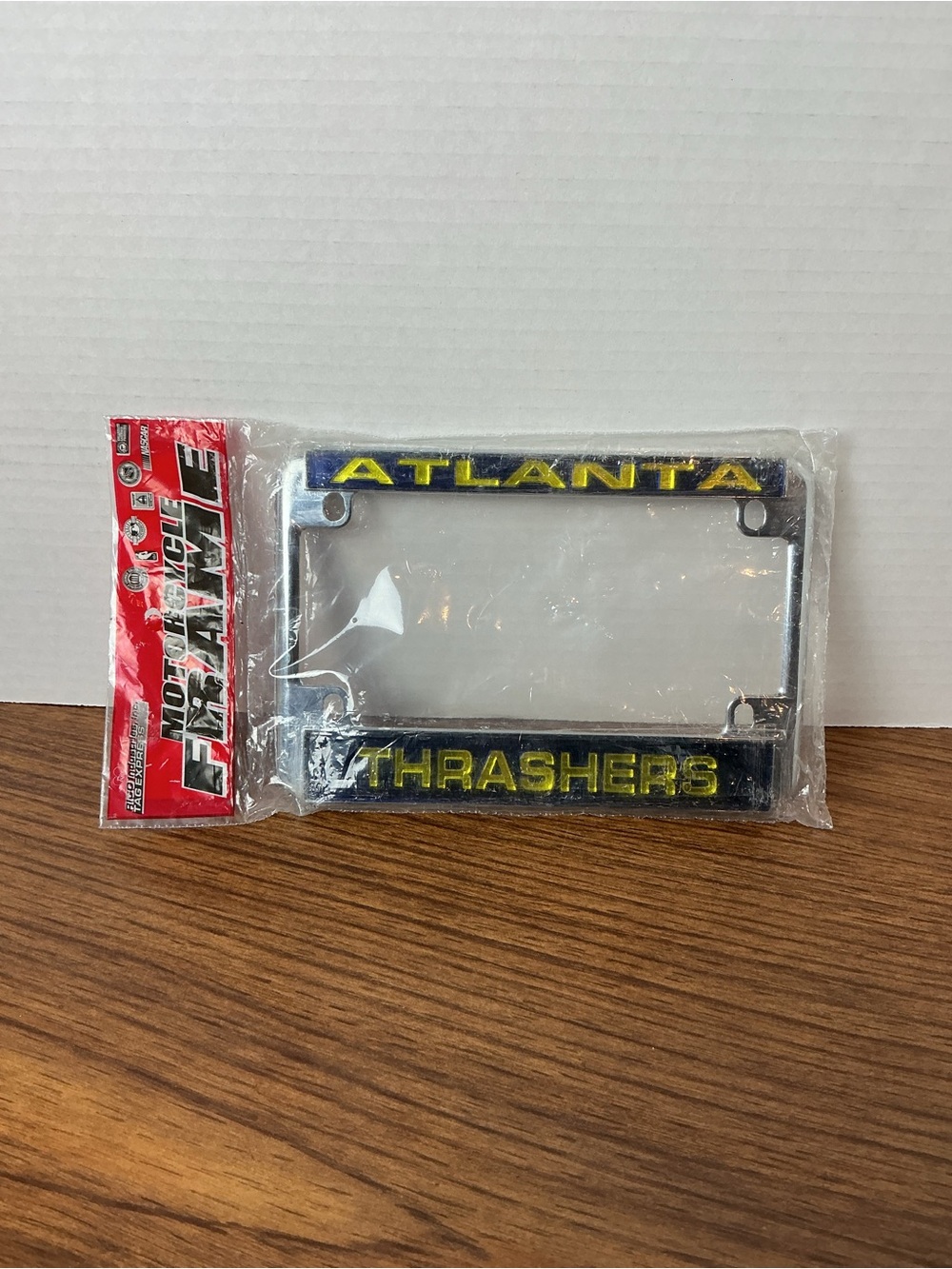 Atlanta Thrashers NHL Motorcycle License Plate Frame Vintage Deadstock